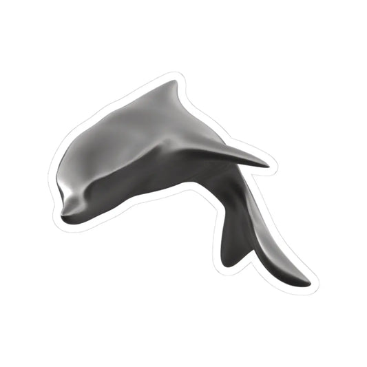 Dolphin Vinyl Sticker — Glossy Black Dolphin Kiss-Cut Decal Printify